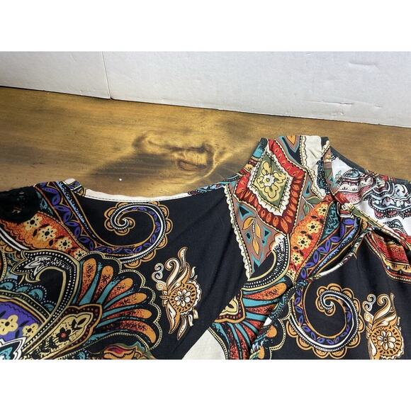 Calessa Tunic XL Floral Shoulder Show Embroidered Boho Top - Picture 3 of 14